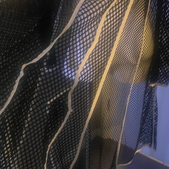 lace jacket by Adore nwt black w white ribbon maxi length cardigan duster - Picture 11 of 11